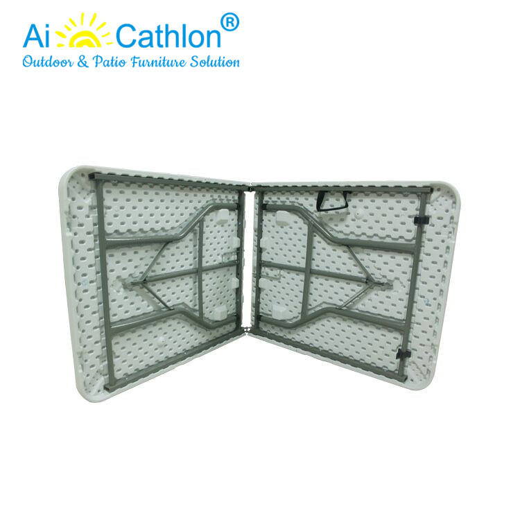 6FT HDPE Outdoor Camping Foldable Rectangle Banquet Plastic Folding Table Supplier