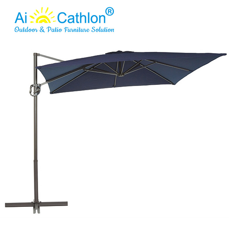 Outdoor Heavy Duty Aluminum Hanging Cantilever Roma Umbrella Patio Parasol Square