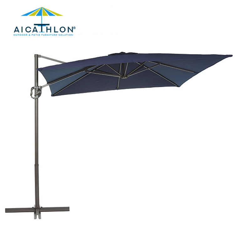 Outdoor Heavy Duty Aluminum Hanging Cantilever Roma Umbrella Patio Parasol Square