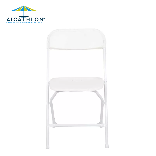 Commercial White Plastic Folding Chairs For Garden Camping Picnic Outdoor Events