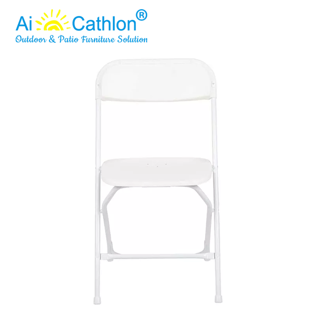 Commercial White Plastic Folding Chairs For Garden Camping Picnic Outdoor Events