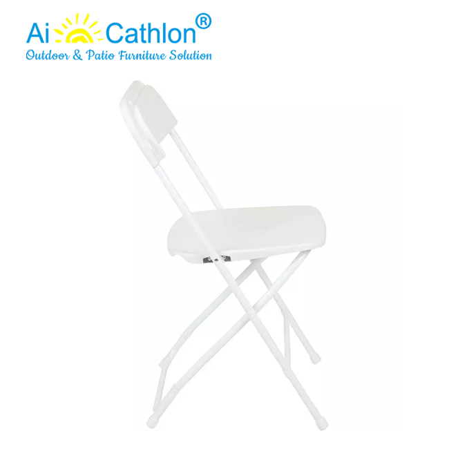 Commercial White Plastic Folding Chairs For Garden Camping Picnic Outdoor Events