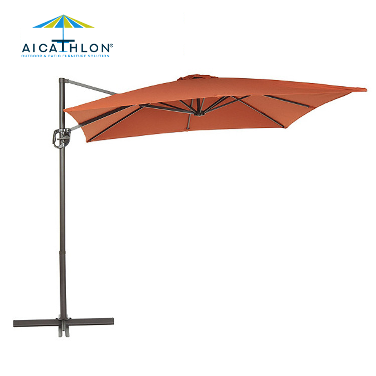 Outdoor Heavy Duty Aluminum Hanging Cantilever Roma Umbrella Patio Parasol Square