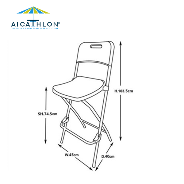 HDPE Plastic Cocktail High Bar Folding Chair Outdoor Banquet Rental Factory