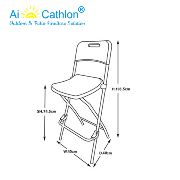 HDPE Plastic Cocktail High Bar Folding Chair Outdoor Banquet Rental Factory