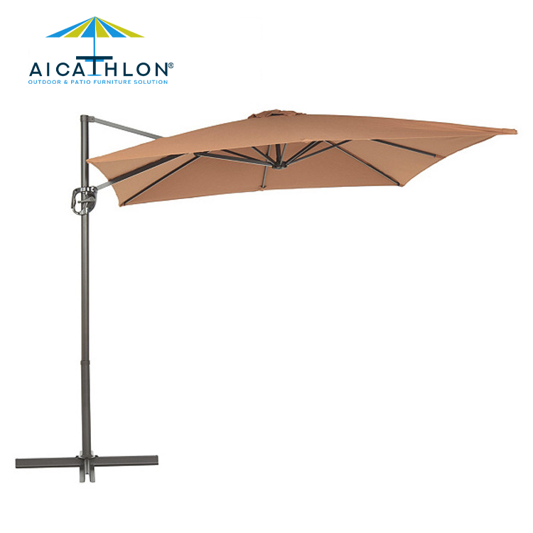 Outdoor Heavy Duty Aluminum Hanging Cantilever Roma Umbrella Patio Parasol Square