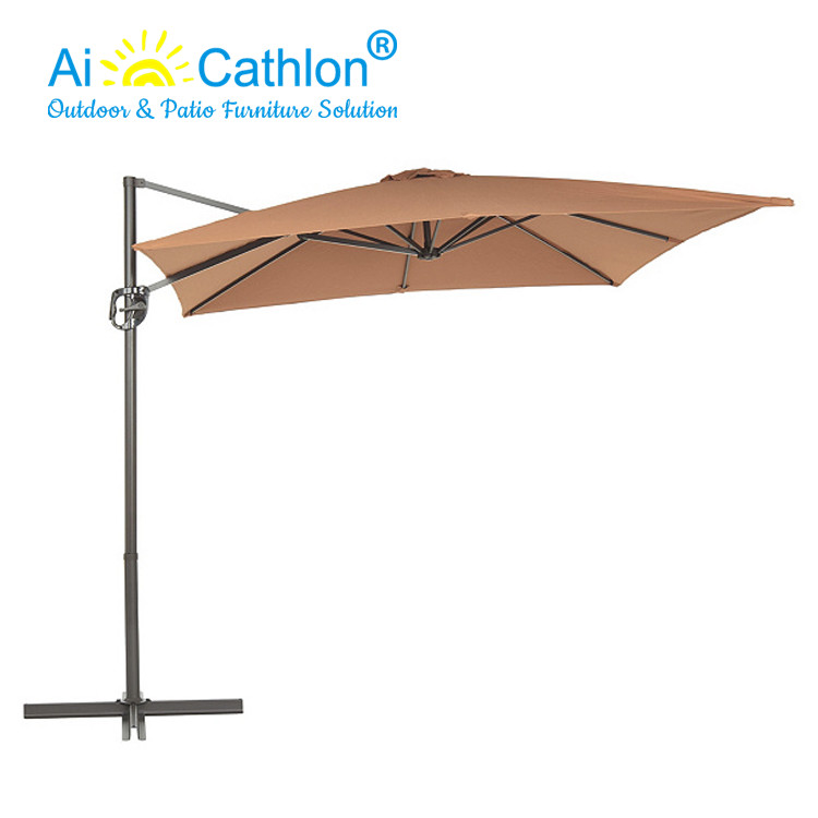 Outdoor Heavy Duty Aluminum Hanging Cantilever Roma Umbrella Patio Parasol Square