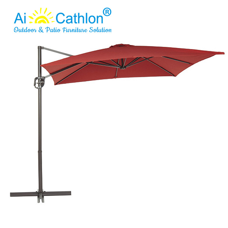 Outdoor Heavy Duty Aluminum Hanging Cantilever Roma Umbrella Patio Parasol Square