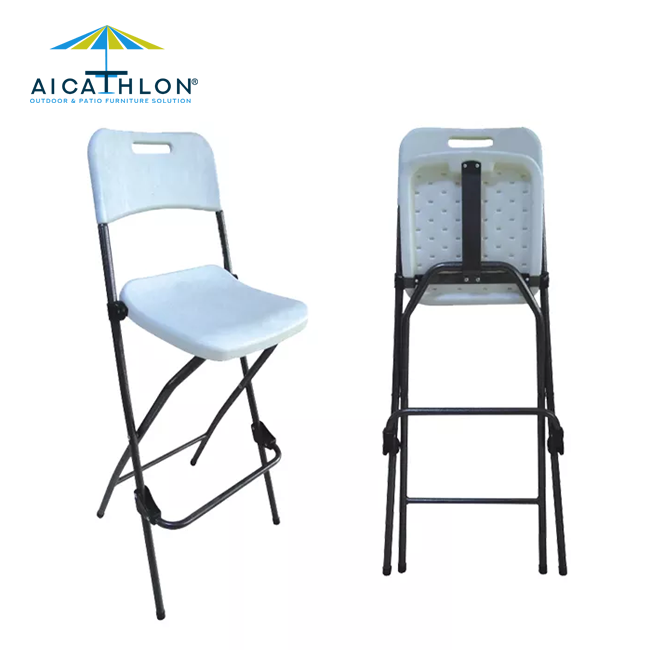 HDPE Plastic Cocktail High Bar Folding Chair Outdoor Banquet Rental Factory