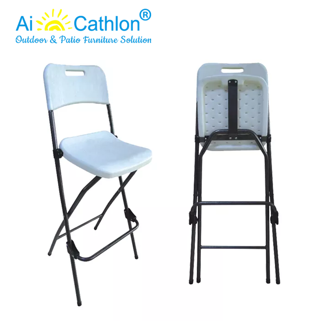 HDPE Plastic Cocktail High Bar Folding Chair Outdoor Banquet Rental Factory