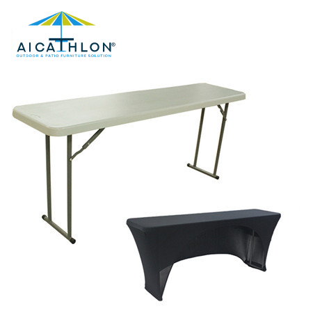 6FT 72Inch Plastic HDPE Folding Conference Rectangle Table Vendor