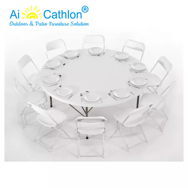 Commercial White Plastic Folding Chairs For Garden Camping Picnic Outdoor Events