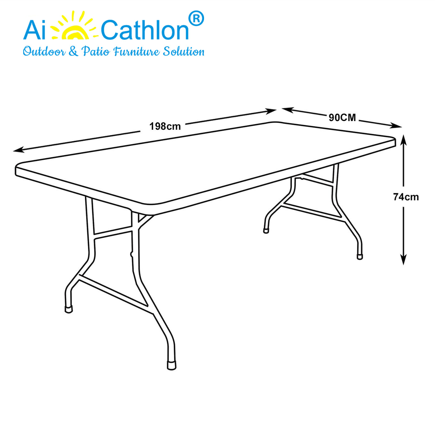 8Ft Folding Dining Outdoor Plastic Table