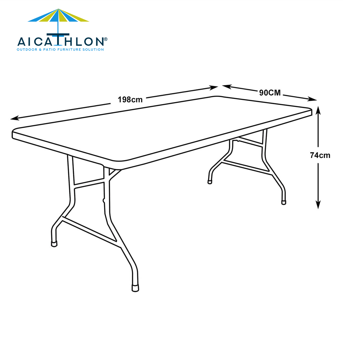 200CM White Banquet Buffet Catering Plastic Folding Dining Event Tables