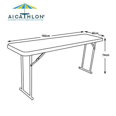 6FT 72Inch Plastic HDPE Folding Conference Rectangle Table Vendor