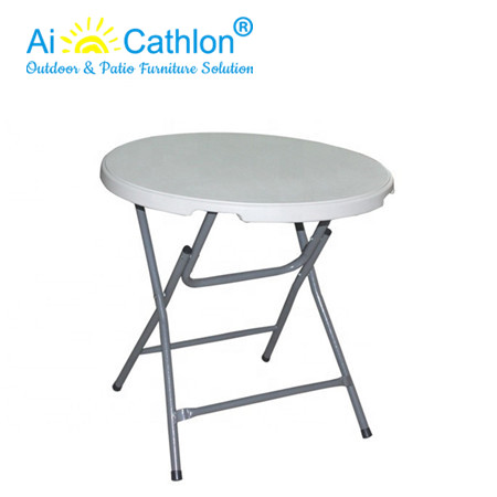 Small Round Plastic Folding Table For Garden Balcony Outdoor Furniture Factory