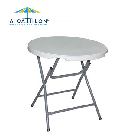 Small Round Plastic Folding Table For Garden Balcony Outdoor Furniture Factory