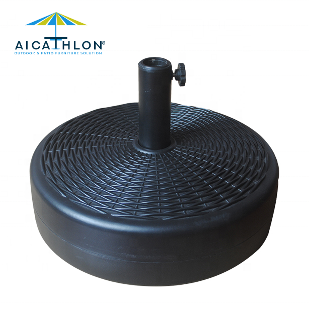 17KGS HDPE Plastic Water Filled Umbrella Stand Parasol Base in Rattan Design
