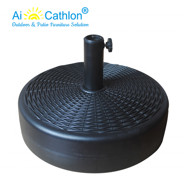 17KGS HDPE Plastic Water Filled Umbrella Stand Parasol Base in Rattan Design