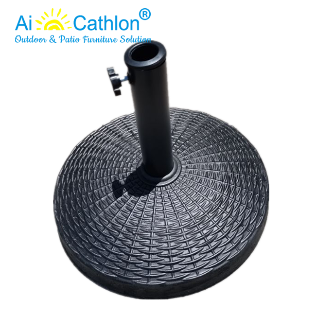 12KGS Resin Rattan Design Umbrella Base Parasol Stand Manufacturer For Outdoor Garden Beach