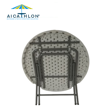 Small Round Plastic Folding Table For Garden Balcony Outdoor Furniture Factory