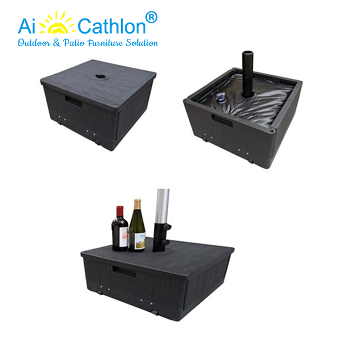 KD Water Sand Filled Garden Plastic Square Umbrella Stand Cube Parasol Base Manufacturer