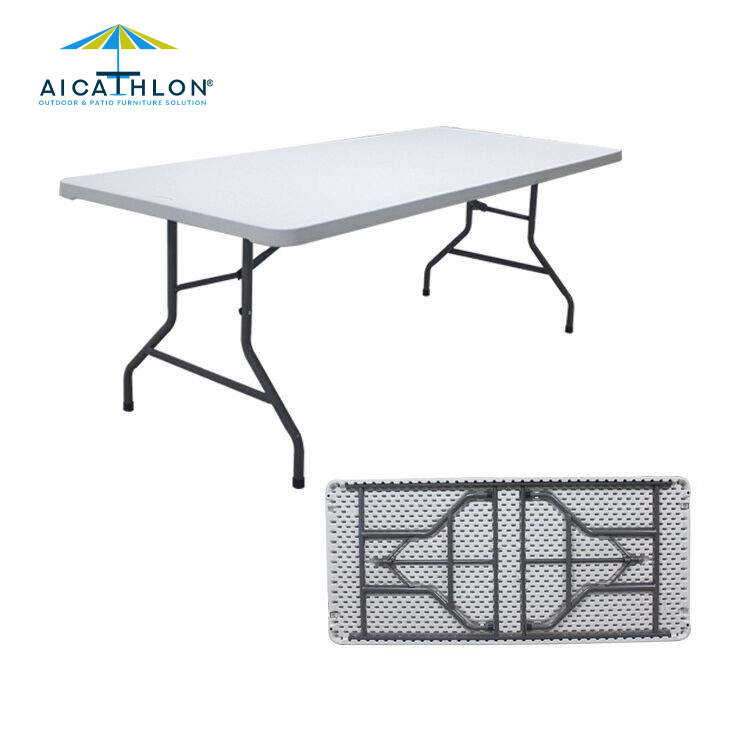 200CM White Banquet Buffet Catering Plastic Folding Dining Event Tables