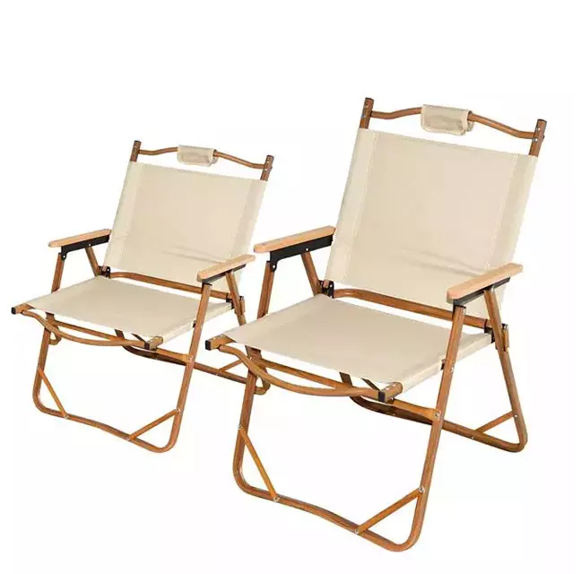 High Quality Garden Aluminum Wood Grain Picnic Chair Portable Folding Camping Chair