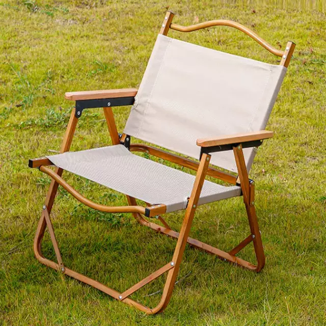 High Quality Garden Aluminum Wood Grain Picnic Chair Portable Folding Camping Chair