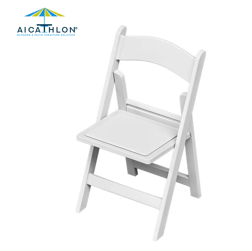 Outside Wedding Banquet Hotel Restaurant Dining Outdoor Furniture Resin Plastic Folding Garden Chair