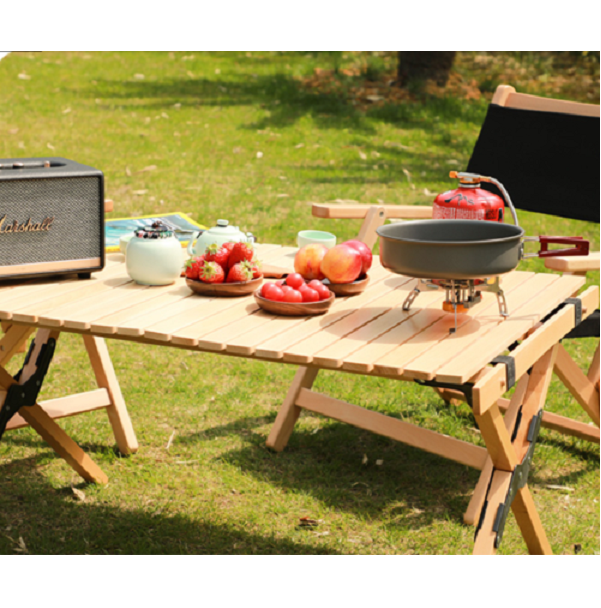 Outdoor Aluminum Alloy Portable Egg Roll Camping Foldable Table Set For Picnic