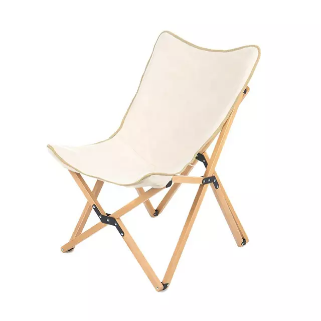 New Outdoor Wood Chairs Wooden Canvas Folding Beach Chair