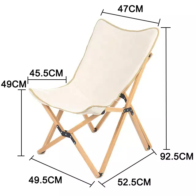 New Outdoor Wood Chairs Wooden Canvas Folding Beach Chair