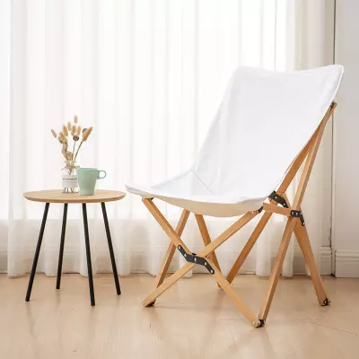 New Outdoor Wood Chairs Wooden Canvas Folding Beach Chair