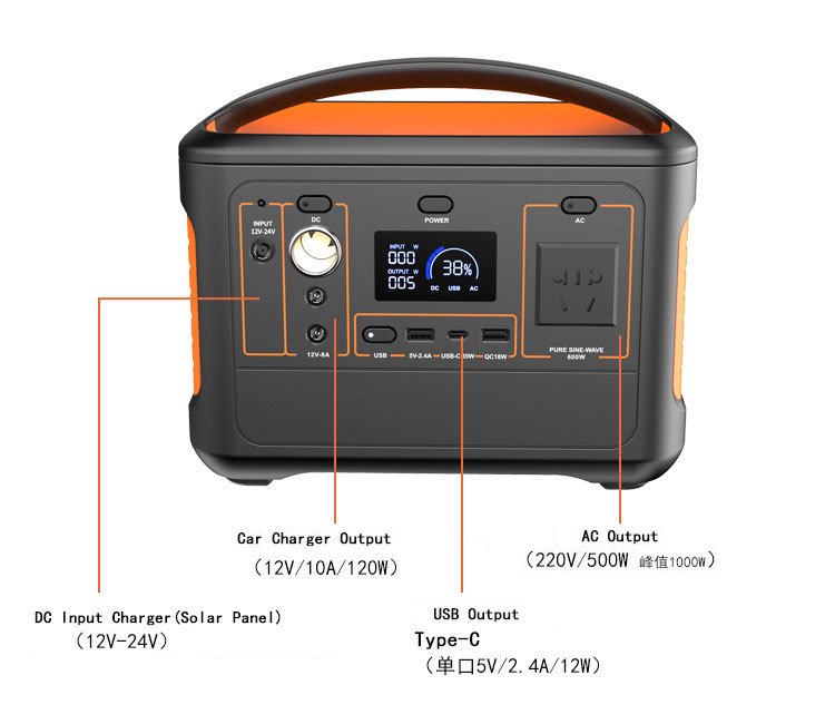 500W Solar Portable Power Station Solar Generator For Camping