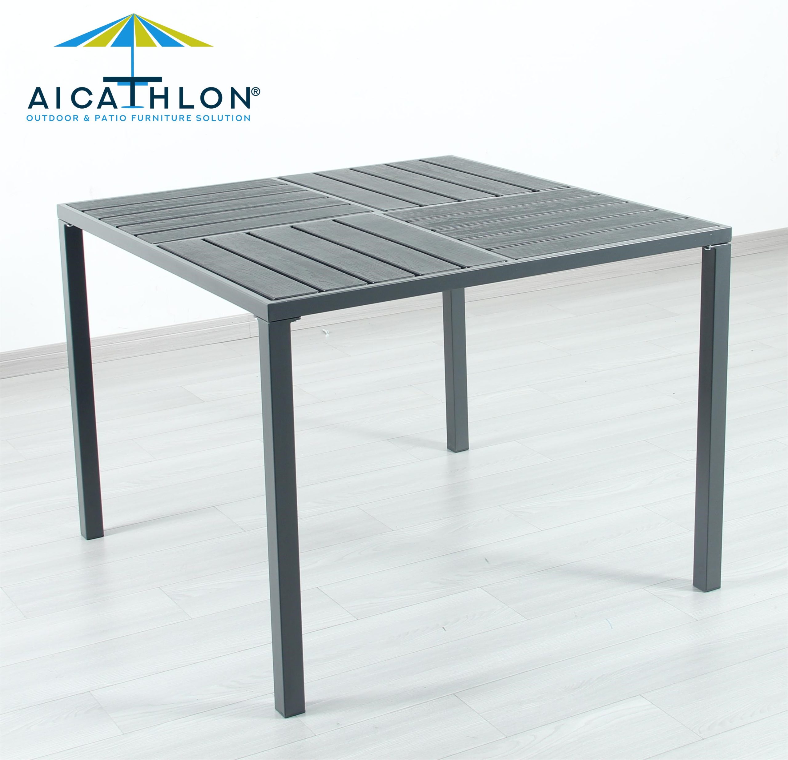 Top selling products outdoor furniture patio black plastic Steel Square dining table and chairs